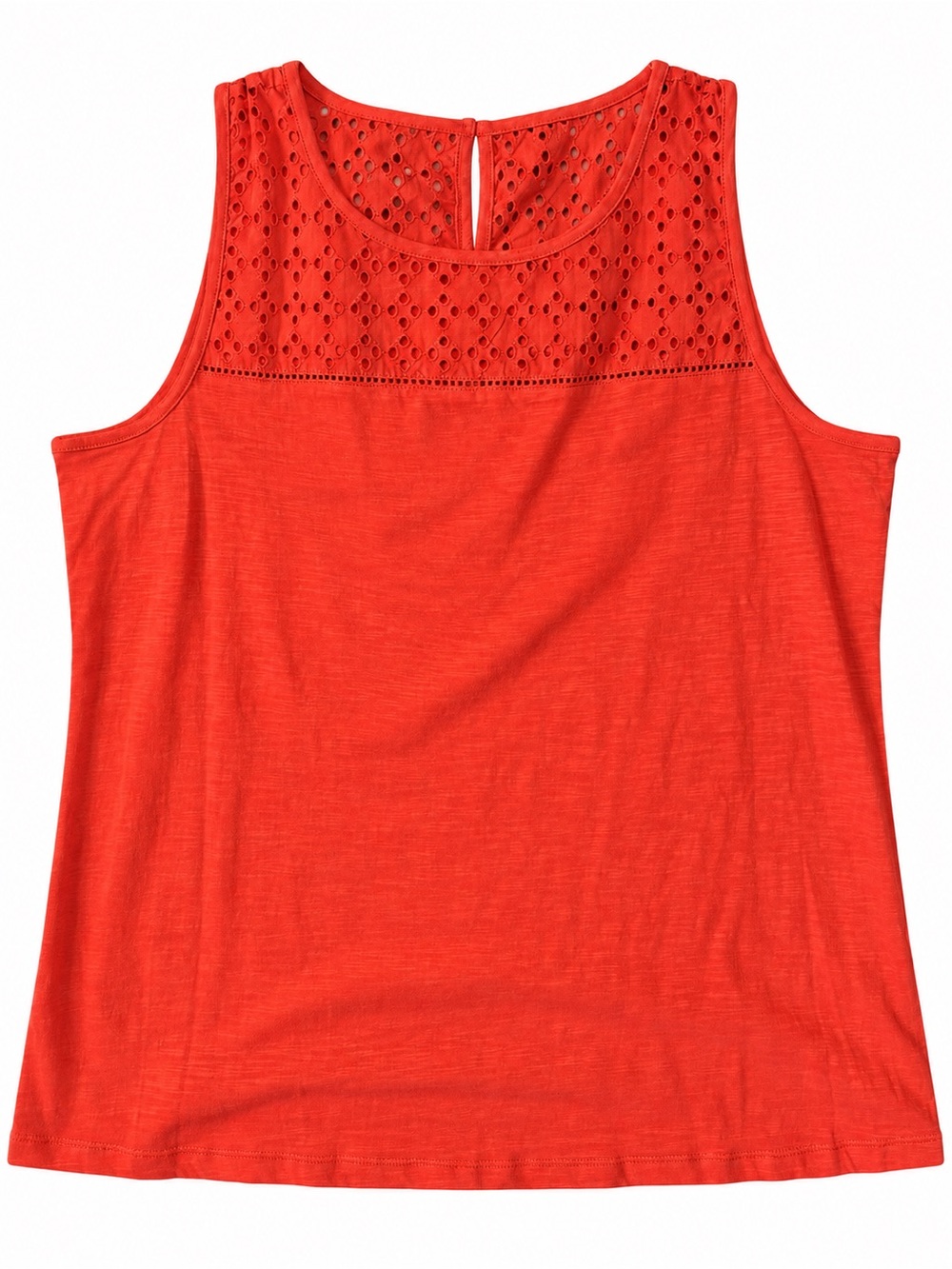 St. John’s Bay Red Eyelet Yoke Sleeveless Tank